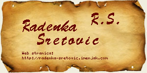 Radenka Sretović vizit kartica